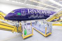 Riyadh Air shares photos of its first production Boeing 787-9 in indigo livery