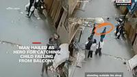 Egypt: Shopkeeper Races to Catch 5-Year-Old Falling From Balcony, CCTV Captures Dramatic Rescue