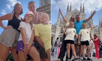 Couple ditch the UK to travel around Europe with their children - and fund their lifestyle by working 10 hours a week selling solar panels on eBay