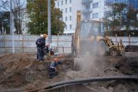 Gas pipeline damaged on Karastayanava Street in Minsk