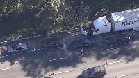 Two Beltway lanes blocked after crash involving tractor trailer in Maryland