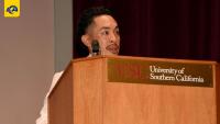 Rams Director of Rehabilitation Jon Hernandez's life and professional experiences offered wisdom to USC students embarking on their own journey