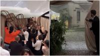 Australia wedding guests use chairs in desperate bid to stop venue from flooding