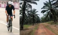 Formula One star snubs private jets to CYCLE remarkable 350km journey from Malaysia to Singapore for Grand Prix this weekend