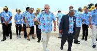 Leaders visit Pacific atoll Tuvalu at front line of climate change