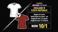 England vs Czech Republic 10/1 Bet Builder tip + Get £5 back if your bet builder loses with Betfred