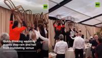 Australia Viral Video: Wedding Guests In Suits Hold Up Roof With Chairs As Heavy Rain, Hail Hit Sydney Venue