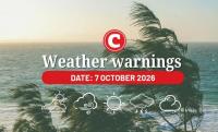 Weather alert: Damaging winds and waves along coast with partly cloudy and cool to warm conditions