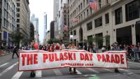 89th Pulaski Parade in New York. Photo reportage, part 1: Fifth Avenue in white and red colors