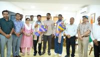 Sports Minister Suryabanshi Suraj Welcomes Asian Games Gold Medalists Amit Rohidas, Shilanand Lakra