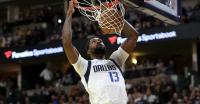 Naji Marshall breaks rim, folding chair at Dallas Mavericks practice in Macao, China