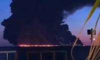 Ukrainian drone attack sets fire to oil tanker carrying all-Indian crew off Russian coast