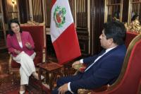 Peru: President Fujimori holds various working meetings at Government Palace
