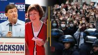 Maine Senate debate centers on Trump; Student protests sweep across France