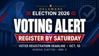 Delaware issues voter registration alert ahead of 2026 General Election