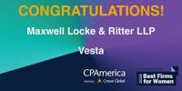 CPAmerica Members, Maxwell Locke & Ritter and Vesta, Named to Accounting Today’s 2026 Best Firms for Women