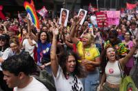 Brazilian students in Rio de Janeiro march against the prospect of another Bolsonaro presidency