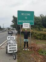 Cross-country walker passes through Ipswich on final stretch to Maine 