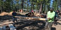 Students mill trees for new South Shore bus shelter in Trees to Transit project