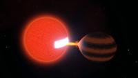 Astronomers discover a star slowly devouring its companion