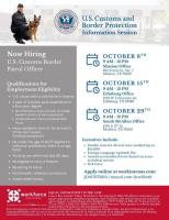 U.S. Customs and Border Protection Hosting Information Sessions for Border Patrol Officer Applicants