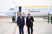 President Emomali Rahmon Arrives in Turkmenbashi for CIS and Central Asia–Azerbaijan Summits