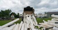 PVC pipes swept away by Hurricane Helene flooding still dominate cleanup of North Carolina river