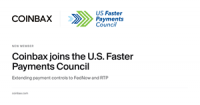 Coinbax Joins the U.S. Faster Payments Council as It Extends Payment Controls to FedNow and RTP