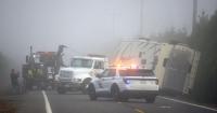 Travel trailer goes into ditch, blocks Guide Meridian north of Main Street