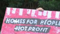 Advocates gather at New Orleans City Hall to protest housing and homeless services cuts