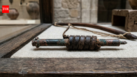 This tiny Egyptian object was mistaken for a copper awl for a century; researchers now say its six surviving leather coils reveal a 5,300-year-old bow-powered rotary drill