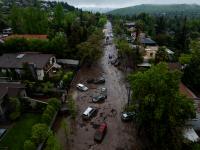 Heavy rain batters Chile’s capital, sweeping away cars, flooding homes