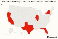 Map of States Where Most People Could Lose Health Care Under Medicaid Shift
