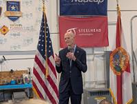 Rick Scott says a vote for Donalds, who is currently tied with Jolly in the polls, will end spam texts from Florida GOP