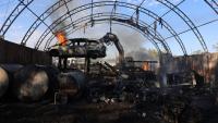 Employee seriously injured in Indianapolis auto yard fire