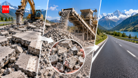 In 1990, Switzerland crushed an old A13 road and reused its concrete in new pavement; after 20 years, mixes with up to 100% recycled aggregate remained durable
