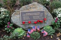 ‘Their names are now permanently etched here’: Ceremony for NU’s new Sept. 11 memorial honors 6 alumni killed in terrorist attacks