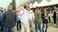 Milan Radoičić at the pre-election meeting of SNS in Kragujevac, filmed next to Danilo Vučić