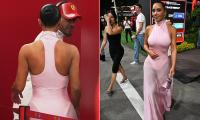 Kim Kardashian reunites with beaming boyfriend Lewis Hamilton at the Singapore Grand Prix - after sparking Martin Brundle to make cheeky joke