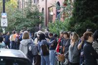 Over 100 DePaul Art Museum supporters participate in ‘Waiting’ protest