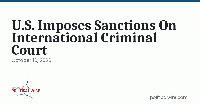 U.S. Imposes Sanctions On International Criminal Court
