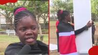 22-year-old Kisumu lady starts 72-hour pillar-hugging challenge to honour Raila: "Long live Baba"