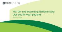 National Data Opt-out: FLS-DB