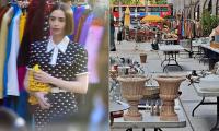 Emily in Holborn? Historic corner of London is turned into Paris for Lily's last (very lucrative) advertising shoot