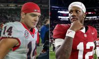 Alabama QB Keelon Russell filmed waiting for Georgia rival Gunner Stockton after being told to go to locker room