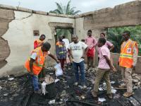 Agona East NADMO assess Carolina International School after fire disaster