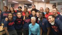 SU Women's Basketball team builds 15 beds to support kids through Sleep in Heavenly Peace