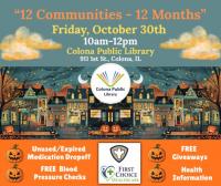 Monthly Health Department Community Outreach Event at Colona Public Library on October 30, 2026
