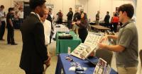 Students attending Engineering Technology Career Fair connect with industry professionals