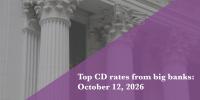 Top CD rates from major banks on October 12, 2026: Chase CDs, Bank of America CDs, Citibank CDs, and more